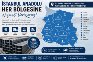 İstanbul Sancaktepe kutu profil stokları ve farklı ölçülerde çelik profil ürünleri