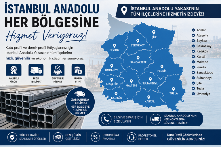 İstanbul kutu profil satışı ve Türkiye geneli sevkiyat